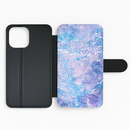 Sea Blue Swirly Marble Flip Phone Case