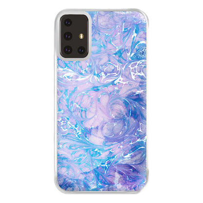 Sea Blue Swirly Marble Phone Case for Galaxy A71