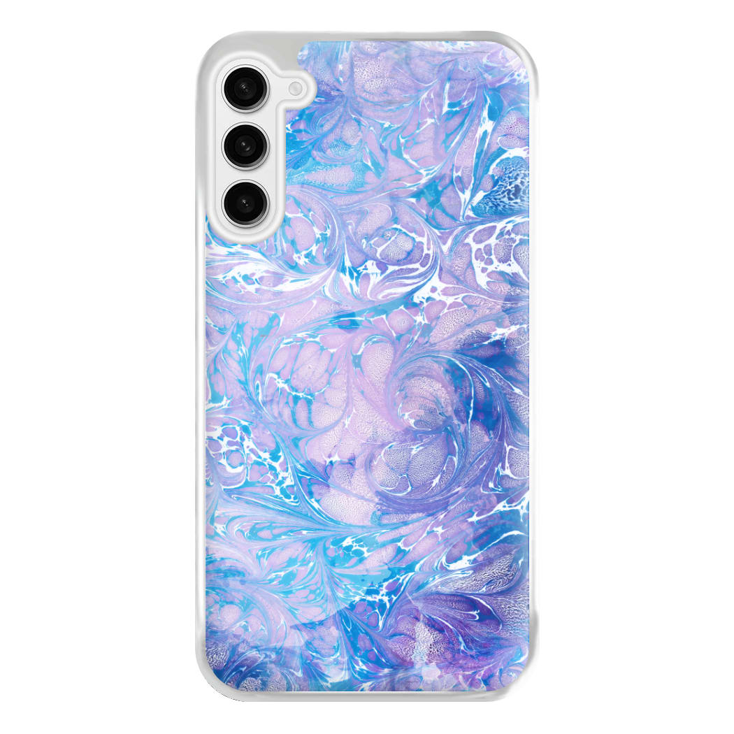 Sea Blue Swirly Marble Phone Case for Galaxy S23FE