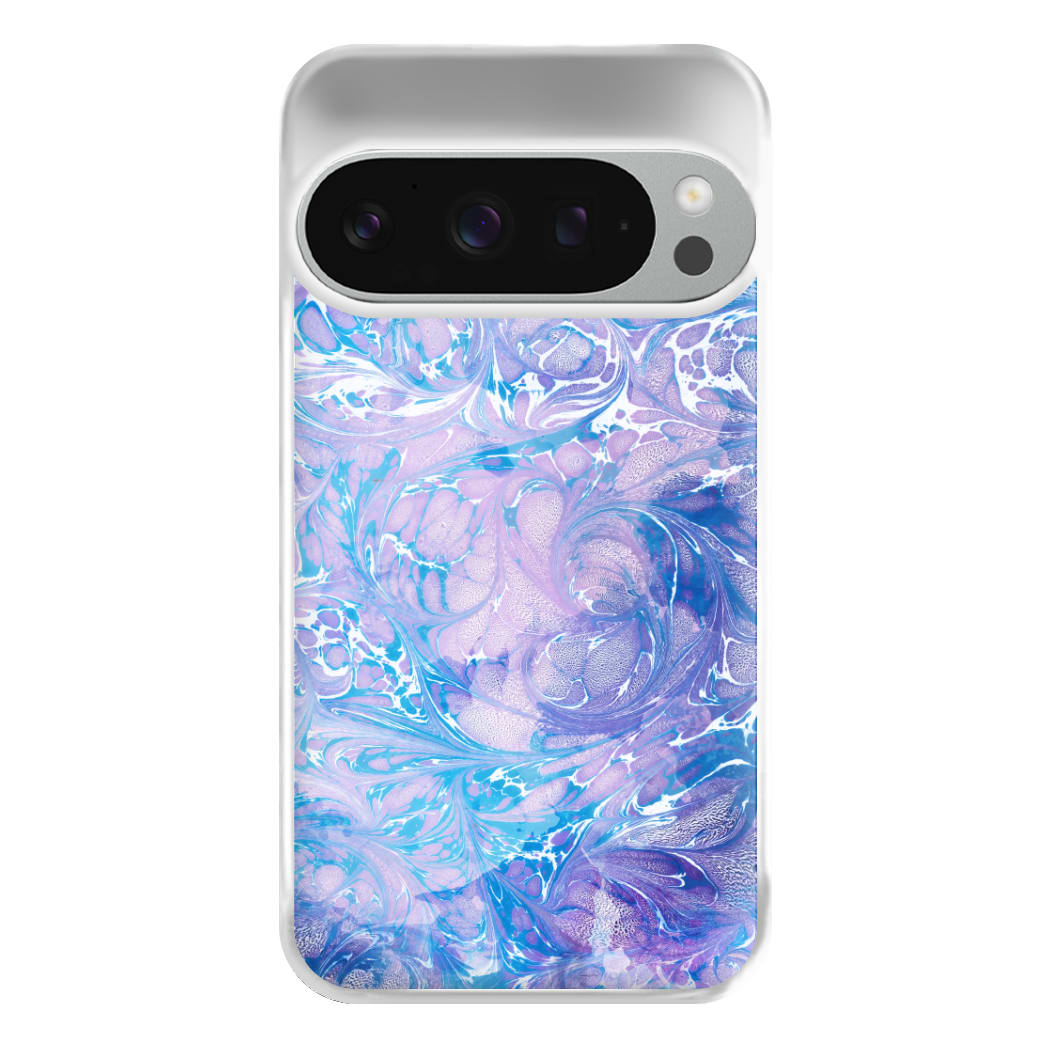 Sea Blue Swirly Marble Phone Case for Google Pixel 9 Pro XL