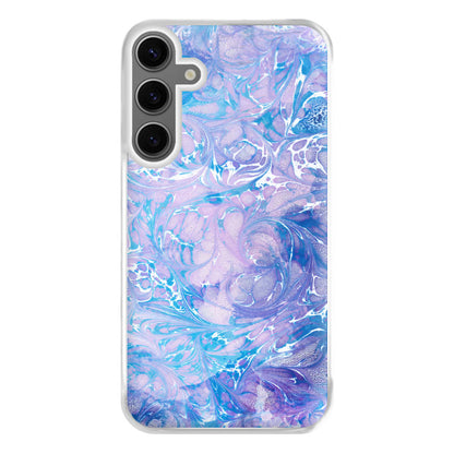 Sea Blue Swirly Marble Phone Case for Galaxy S24FE