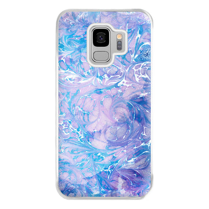 Sea Blue Swirly Marble Phone Case for Galaxy S9 Plus