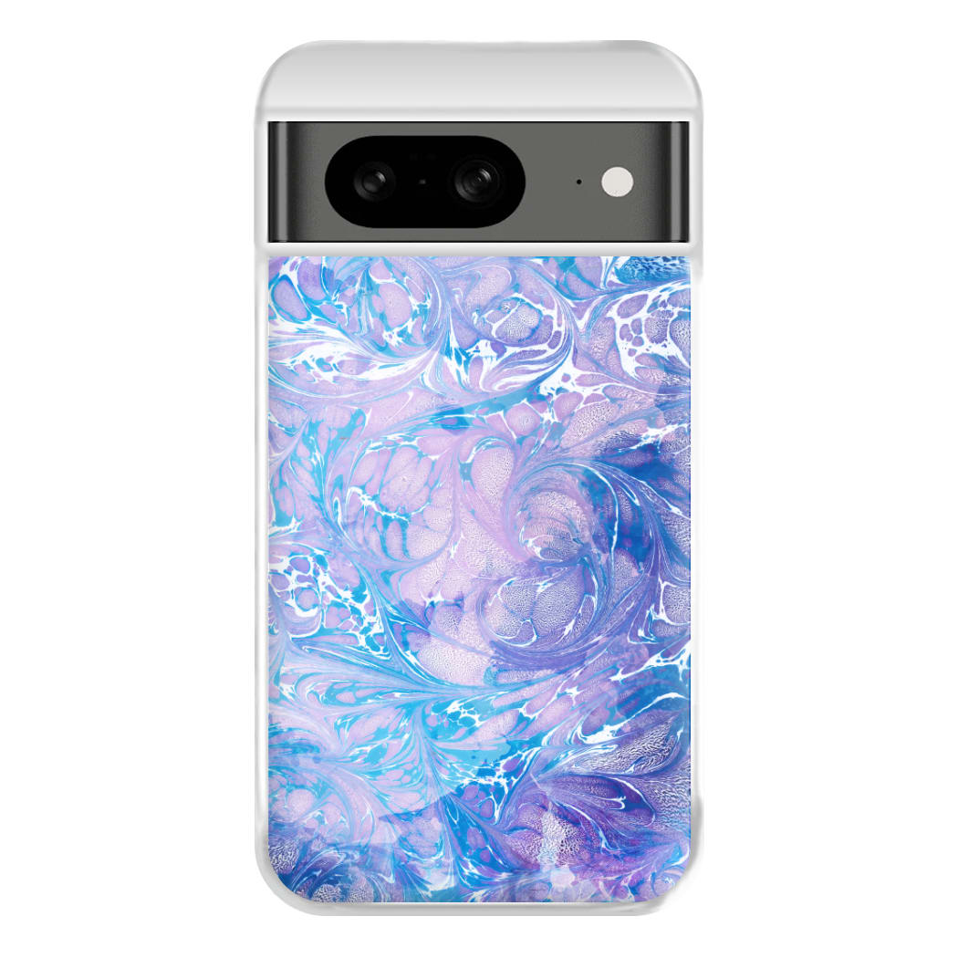 Sea Blue Swirly Marble Phone Case for Google Pixel 8