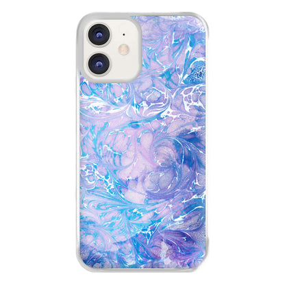 Sea Blue Swirly Marble Phone Case for iPhone 12 / 12 Pro