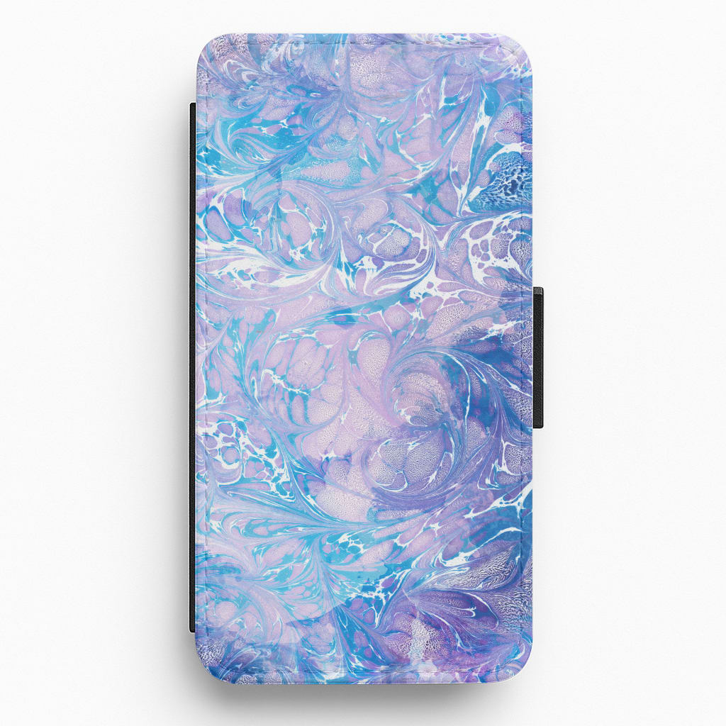 Sea Blue Swirly Marble Flip / Wallet Phone Case