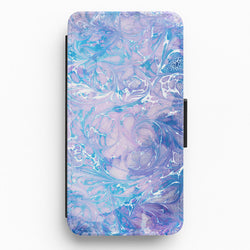 Sea Blue Swirly Marble Flip / Wallet Phone Case