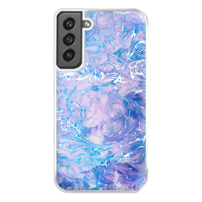 Sea Blue Swirly Marble Phone Case for Galaxy S21FE