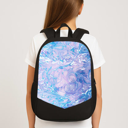 Sea Blue Swirly Marble Large School Bag