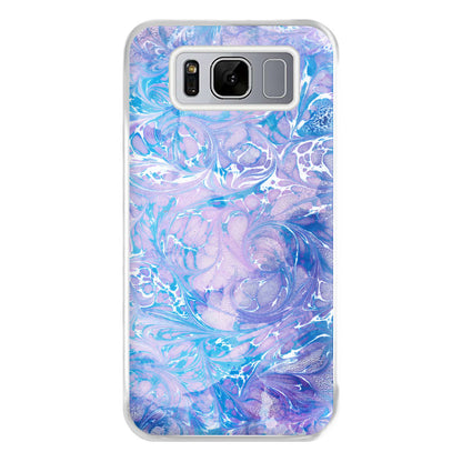 Sea Blue Swirly Marble Phone Case for Galaxy S8 Plus