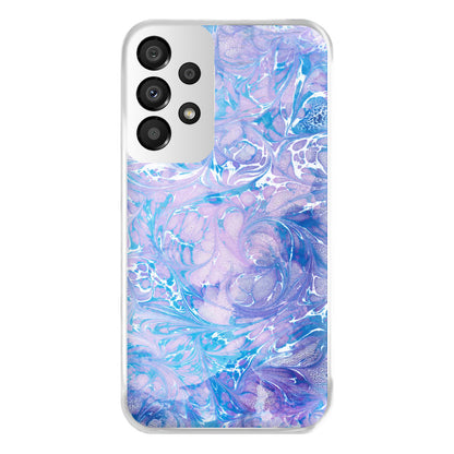 Sea Blue Swirly Marble Phone Case for Galaxy A33