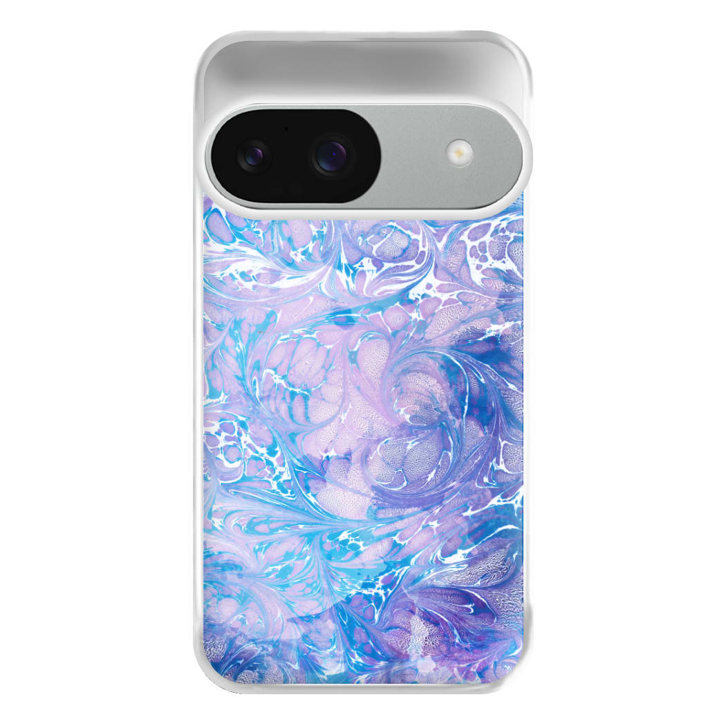 Sea Blue Swirly Marble Phone Case for Google Pixel 9 / 9 Pro