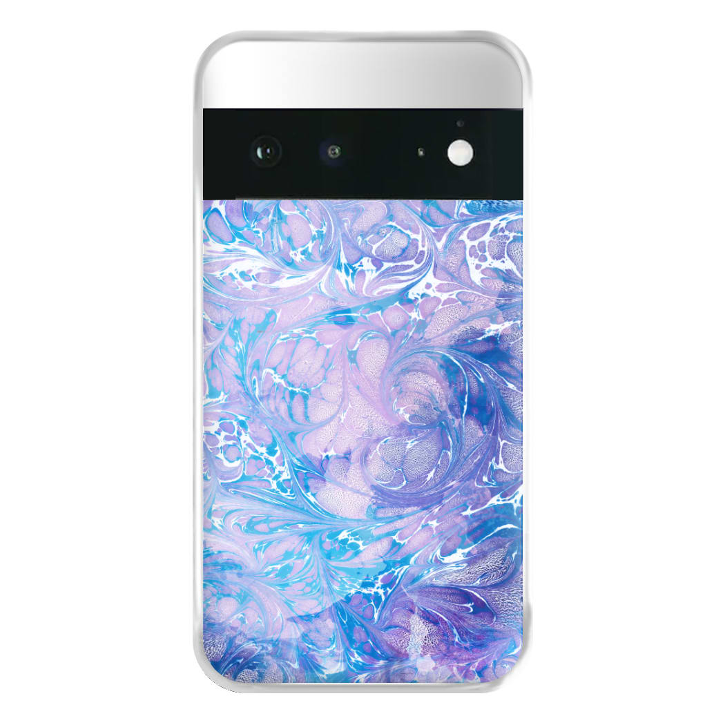 Sea Blue Swirly Marble Phone Case for Google Pixel 6a