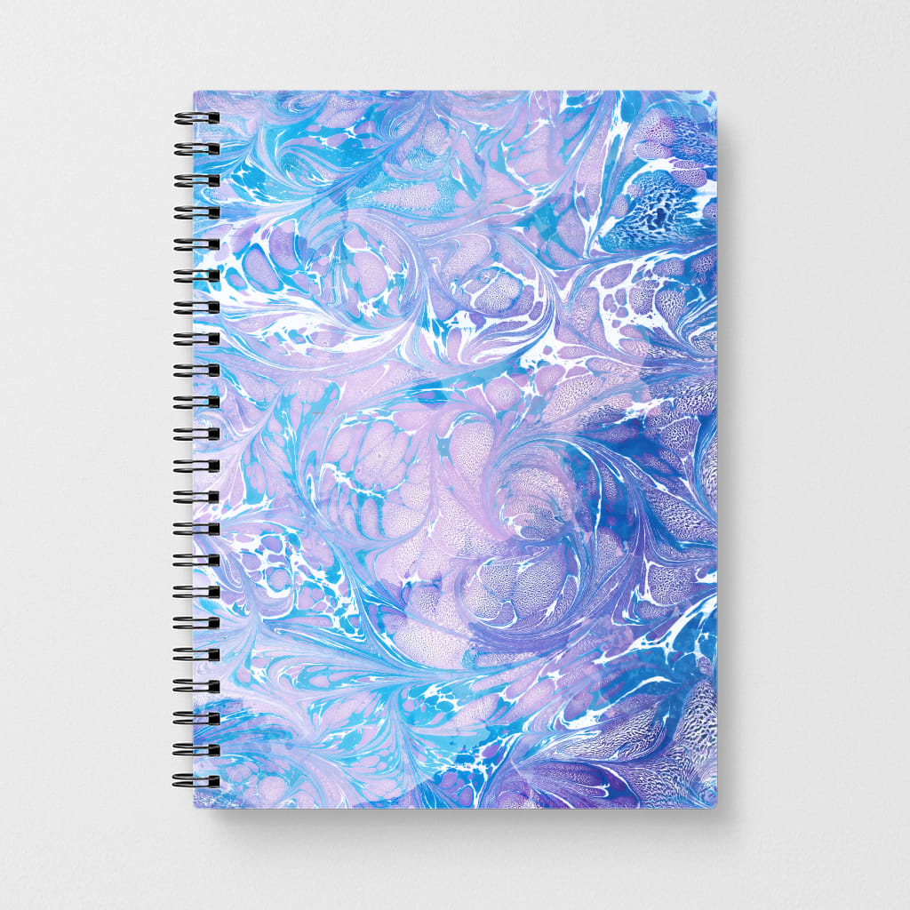 Sea Blue Swirly Marble Notebook
