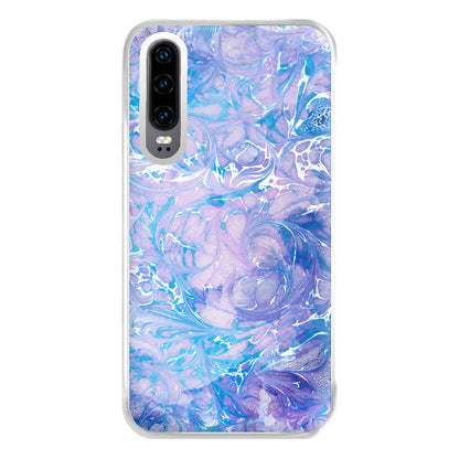 Sea Blue Swirly Marble Phone Case for Huawei P30