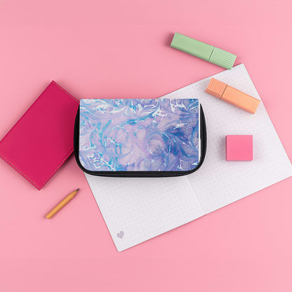 Sea Blue Swirly Marble Pencil Case