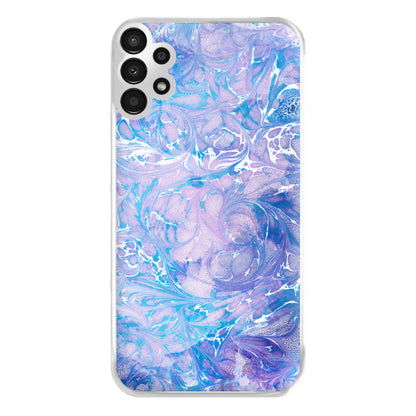 Sea Blue Swirly Marble Phone Case for Galaxy A13