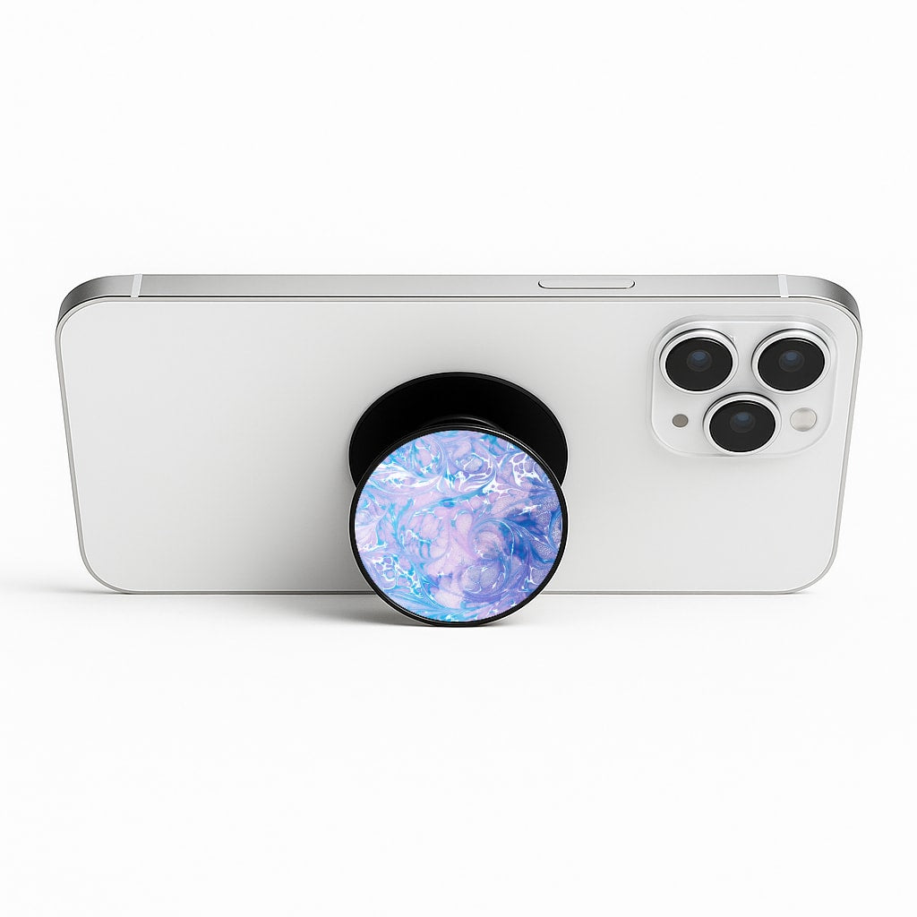 Sea Blue Swirly Marble Phone Stand