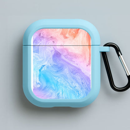 Blue and Peach Marble Blue AirPods Case