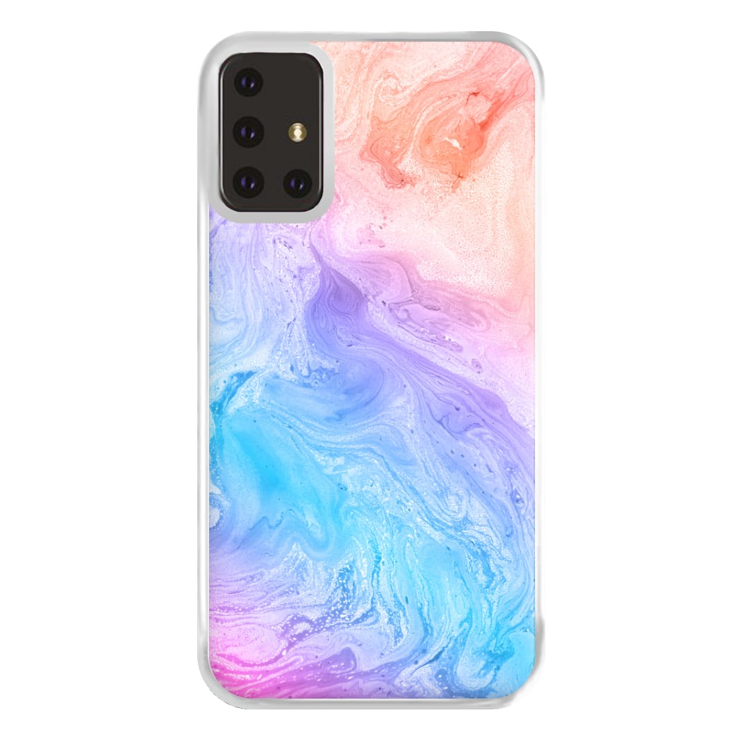 Blue and Peach Marble Phone Case for Galaxy A71