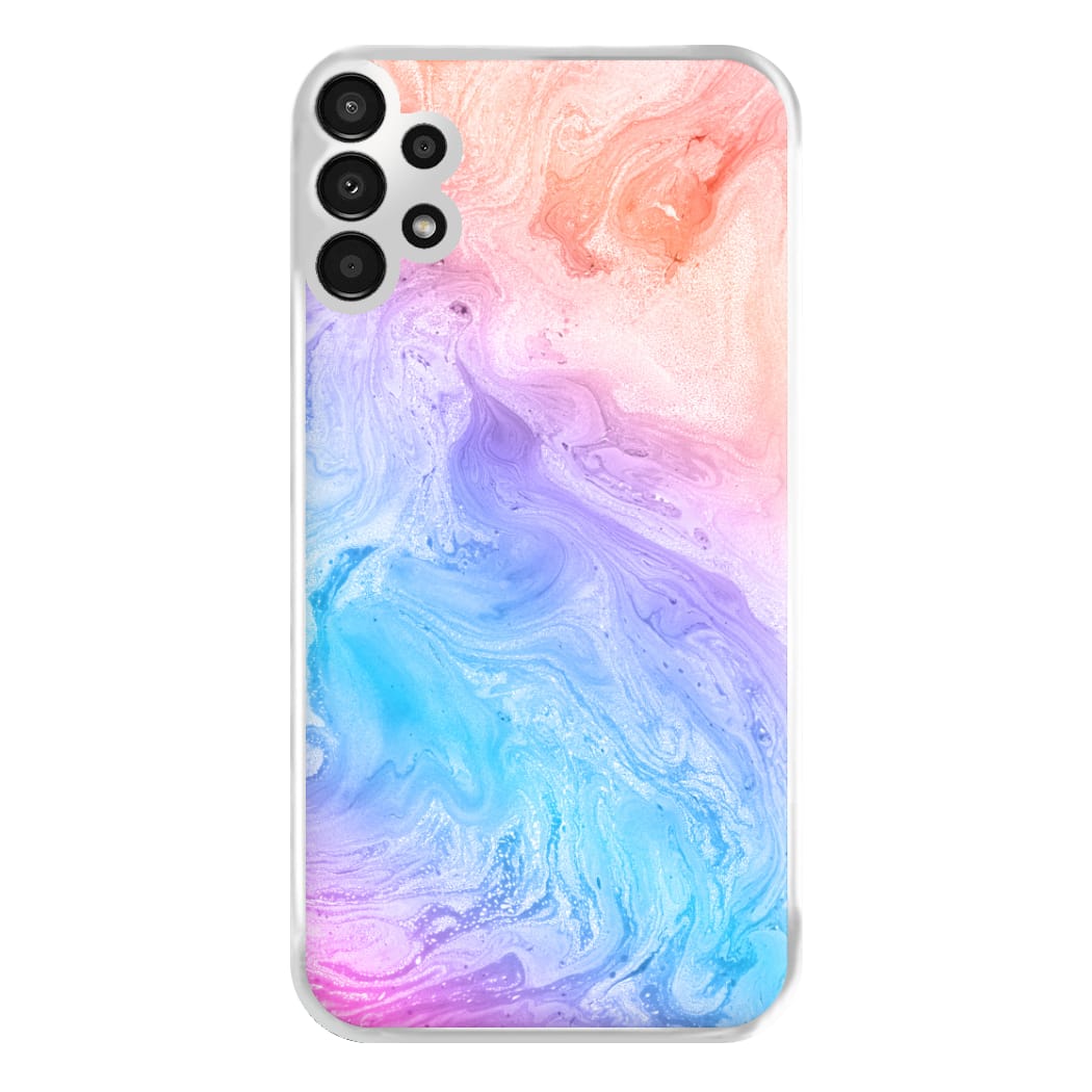 Blue and Peach Marble Phone Case for Galaxy A13