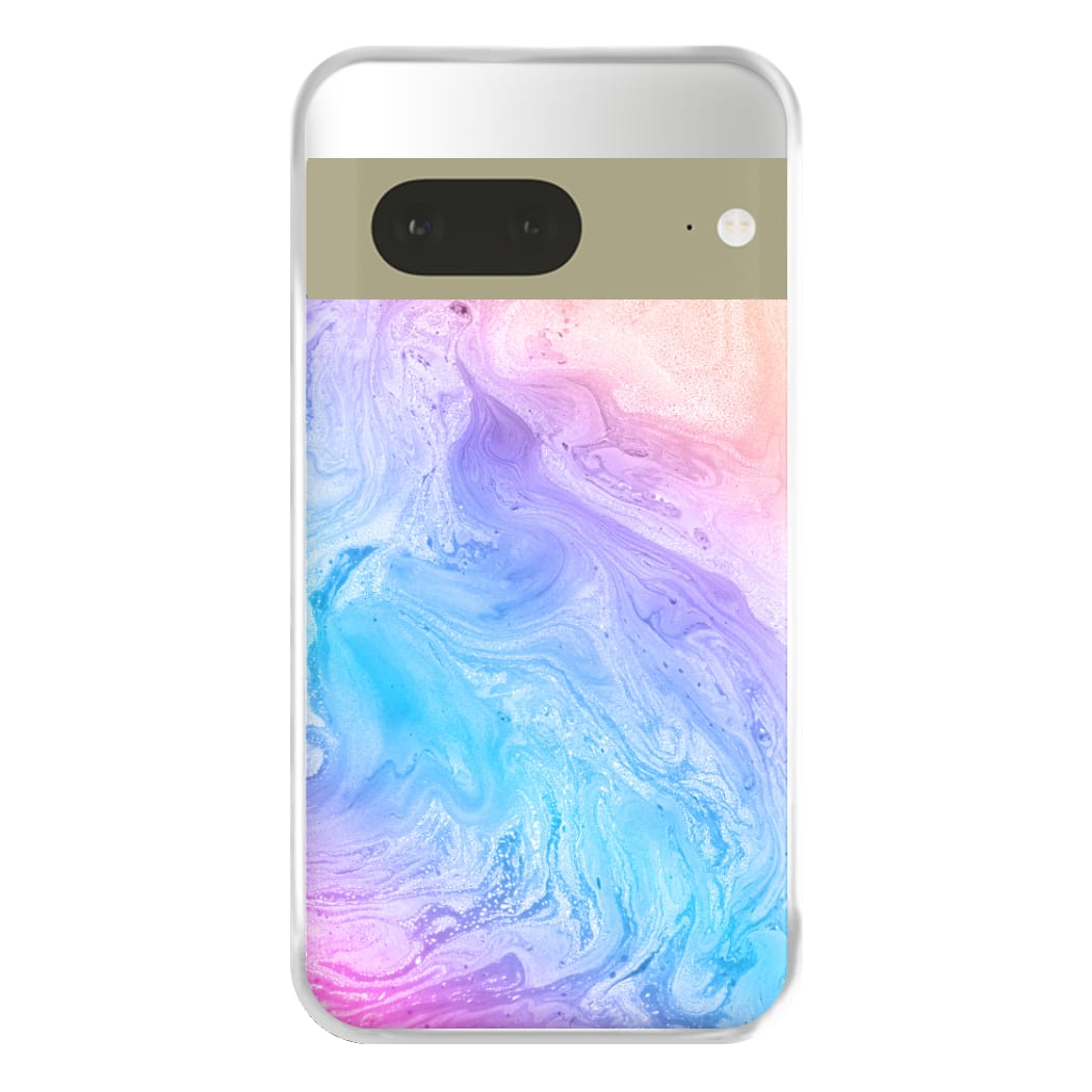 Blue and Peach Marble Phone Case for Google Pixel 7a