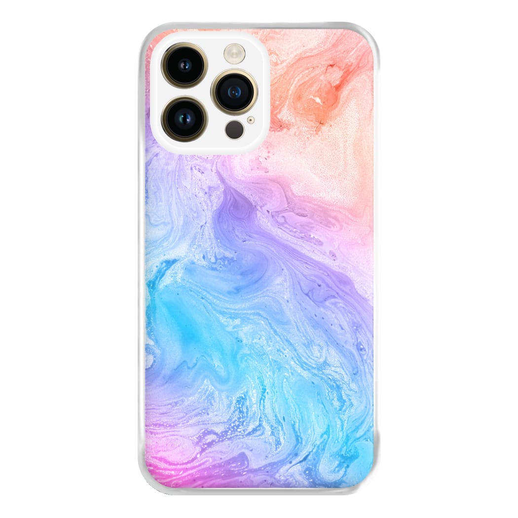 Blue and Peach Marble Phone Case for iPhone 14 Pro Max