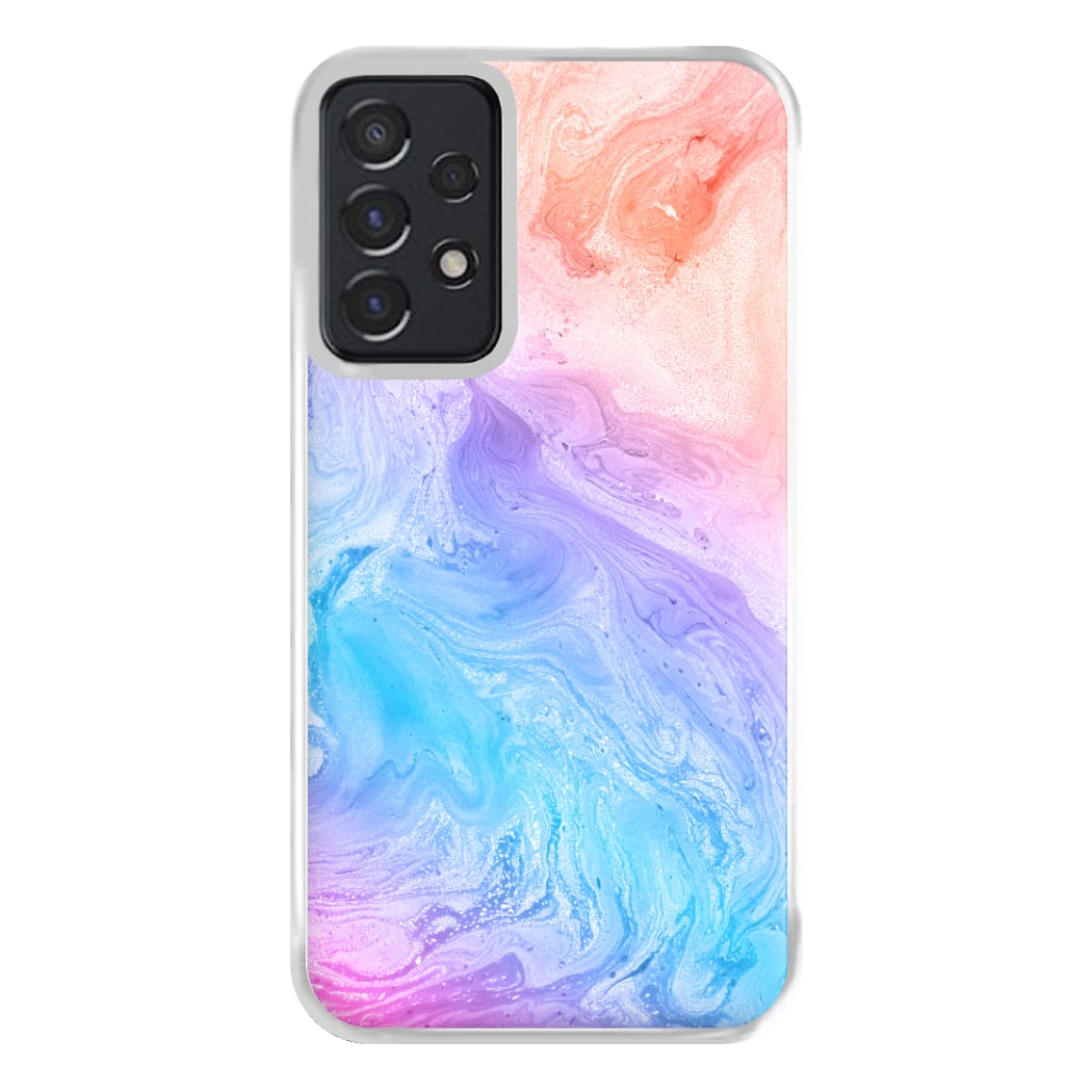 Blue and Peach Marble Phone Case for Galaxy A52 / A52s