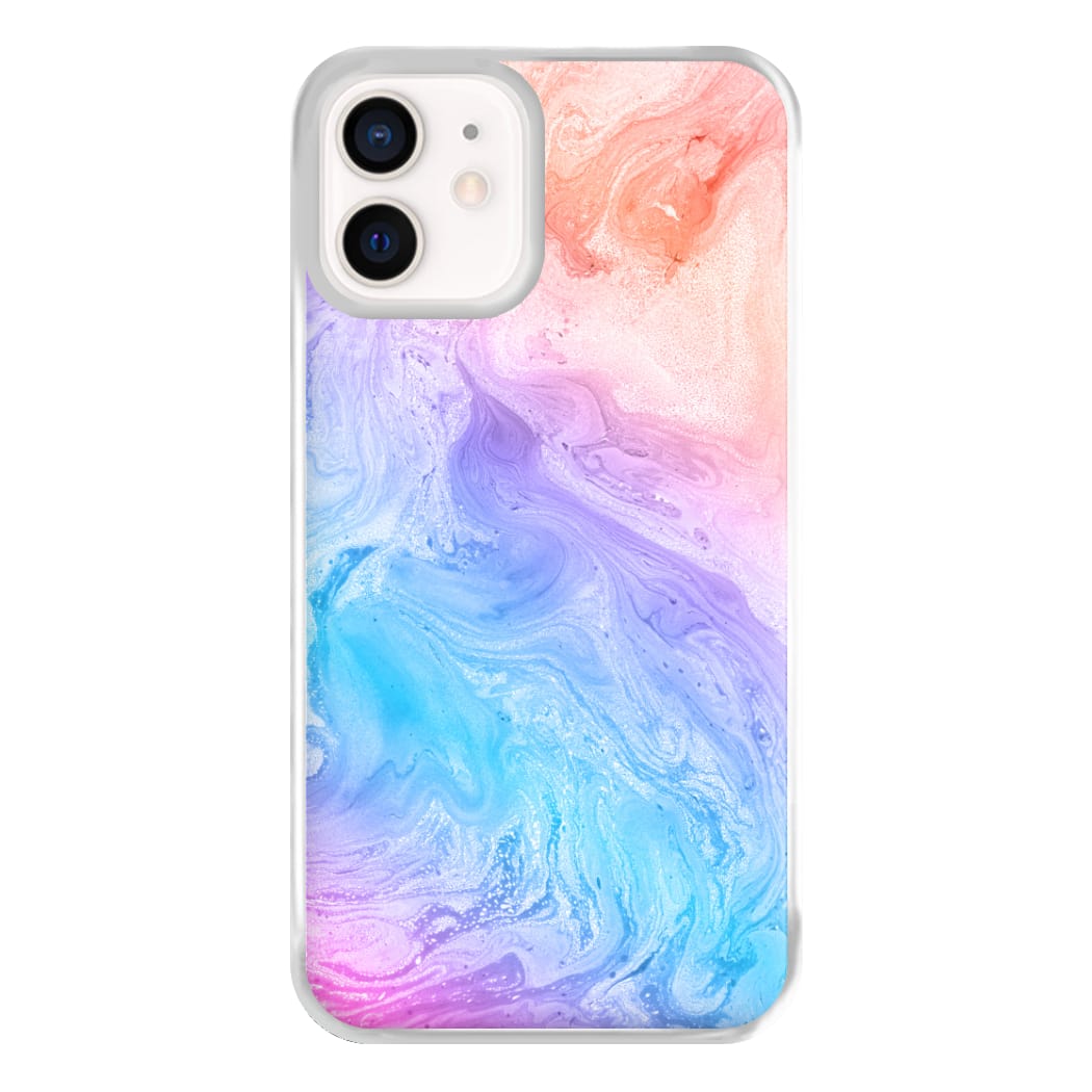 Blue and Peach Marble Phone Case for iPhone 12 Mini