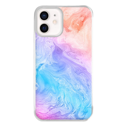 Blue and Peach Marble Phone Case for iPhone 12 Mini