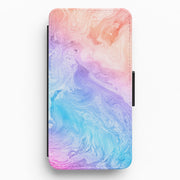 Blue and Peach Marble Flip / Wallet Phone Case 1