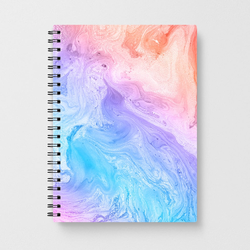 Blue and Peach Marble Notebook