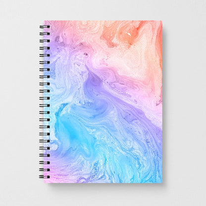 Blue and Peach Marble Notebook - Fun Cases
