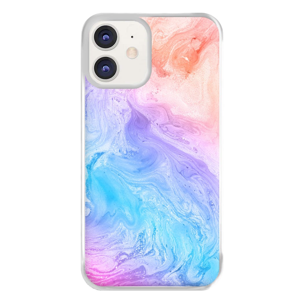 Blue and Peach Marble Phone Case for iPhone 12 / 12 Pro