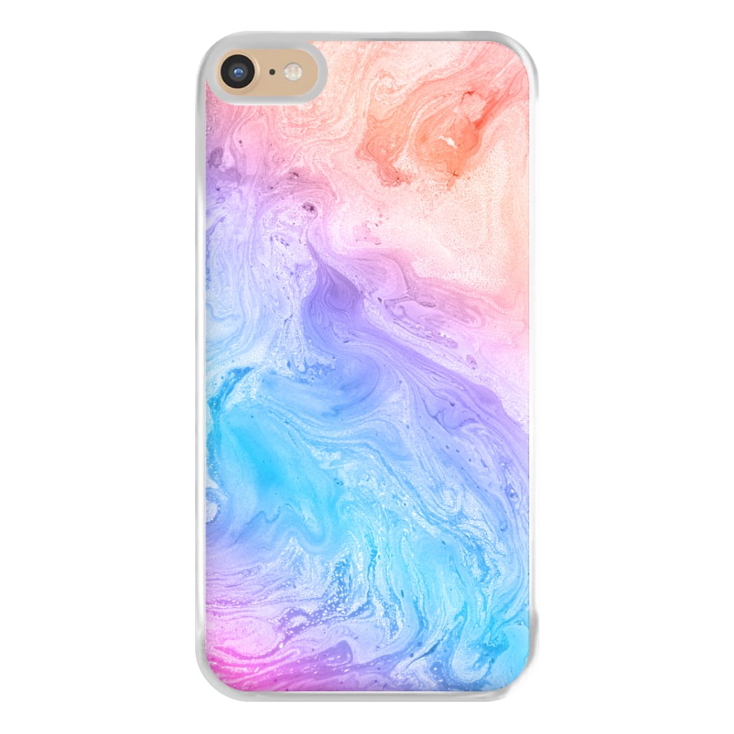 Blue and Peach Marble Phone Case for iPhone 6 Plus / 7 Plus / 8 Plus