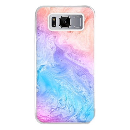 Blue and Peach Marble Phone Case for Galaxy S8 Plus