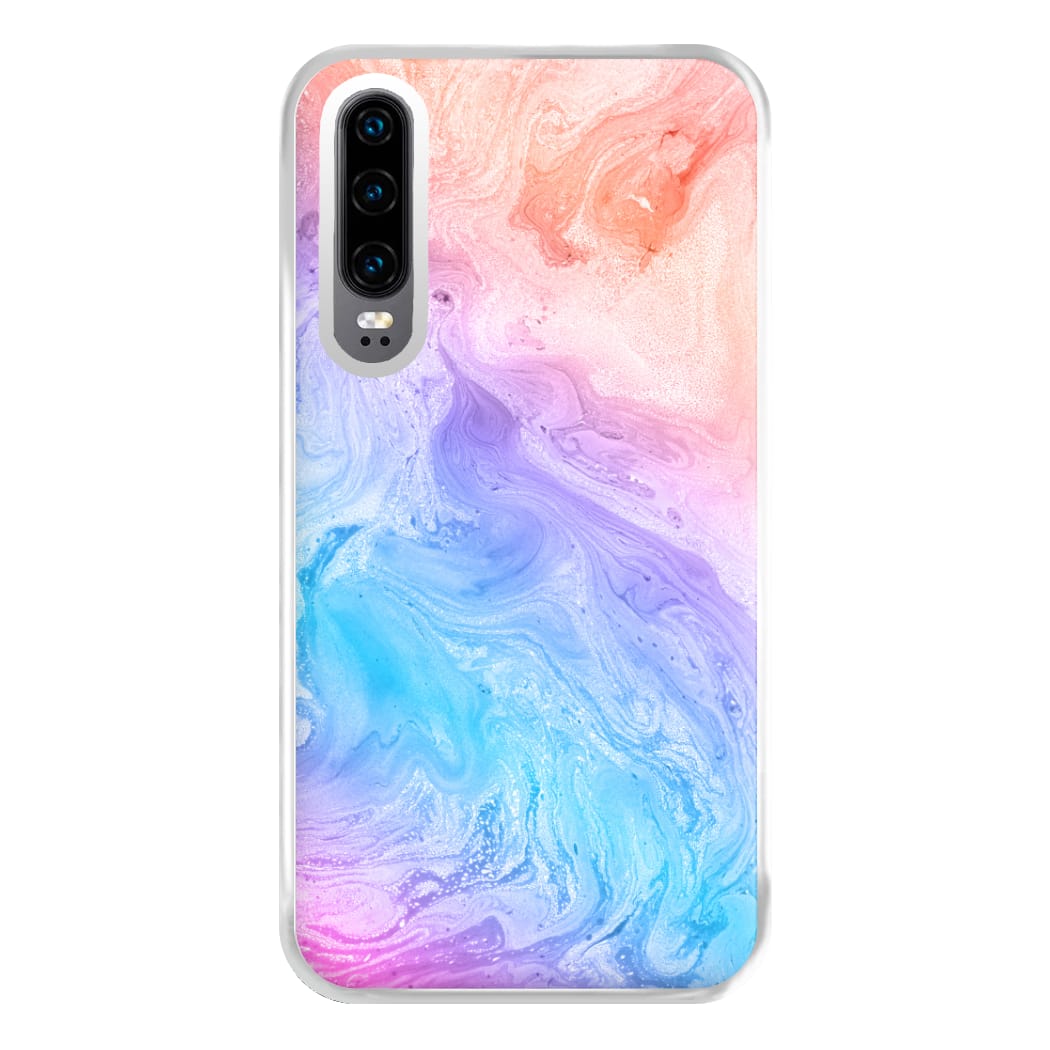 Blue and Peach Marble Phone Case for Huawei P30