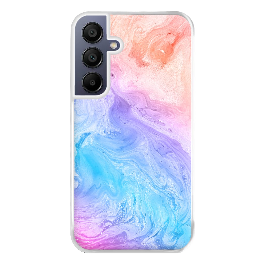 Blue and Peach Marble Phone Case for Galaxy A16