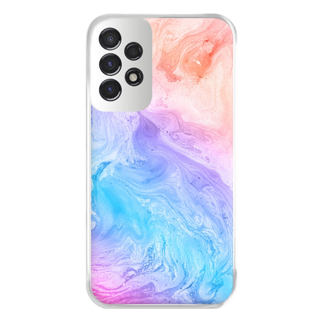 Blue and Peach Marble Phone Case for Galaxy A53