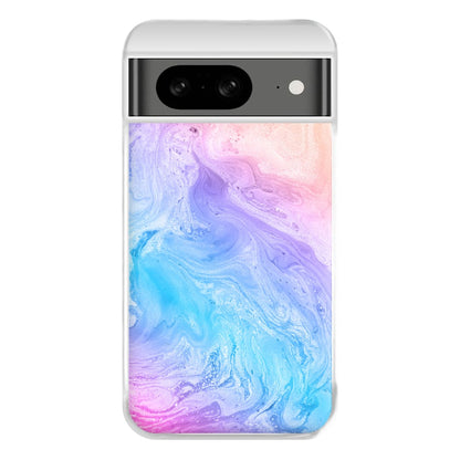 Blue and Peach Marble Phone Case for Google Pixel 8