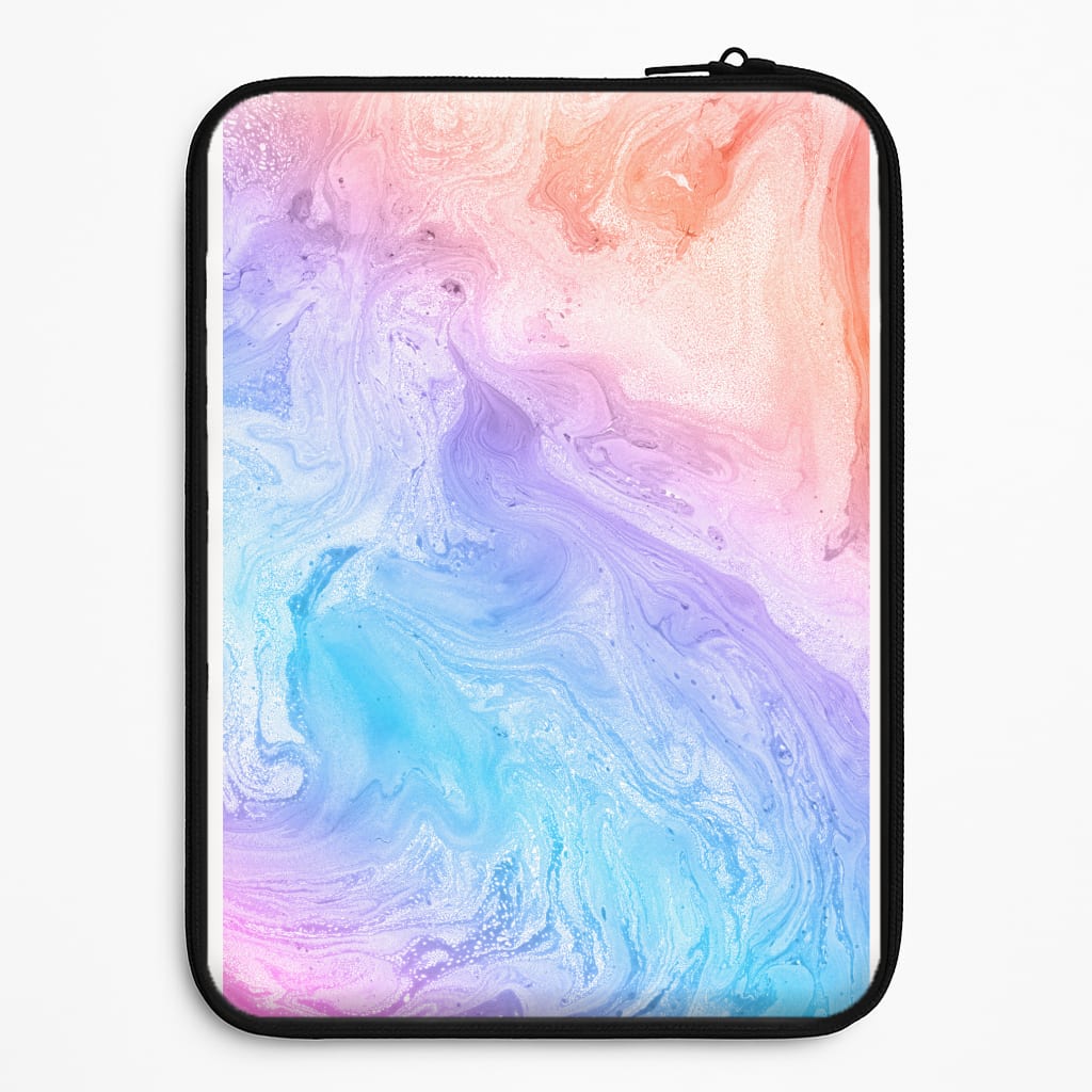 Blue and Peach Marble Laptop Sleeve