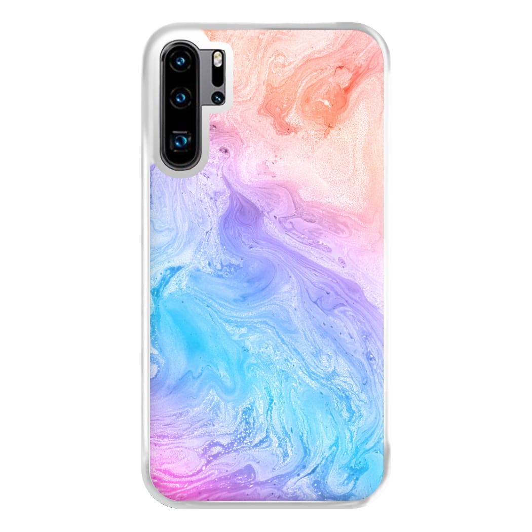 Blue and Peach Marble Phone Case for Huawei P30 Pro