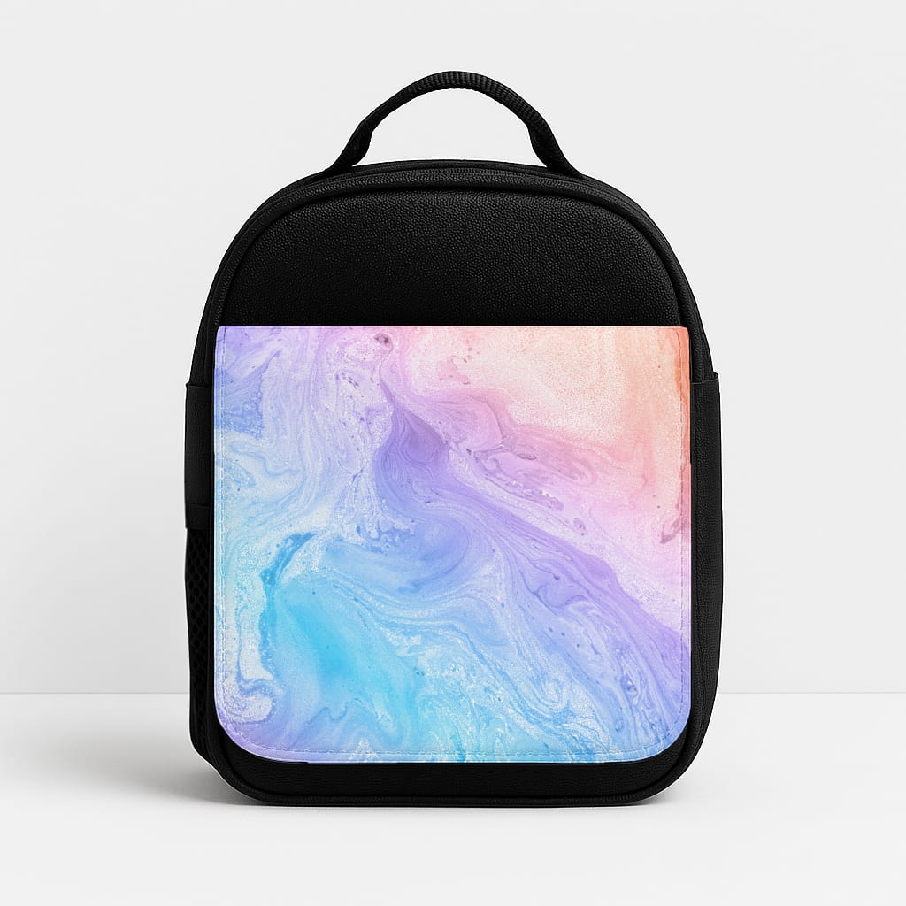 Blue and Peach Marble Lunchbox