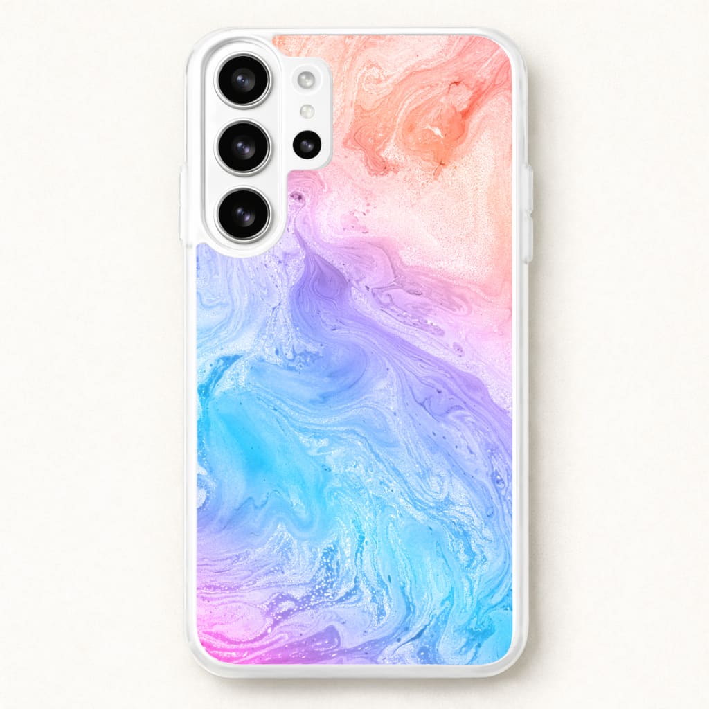 Blue and Peach Marble Phone Case for Galaxy S26 Ultra
