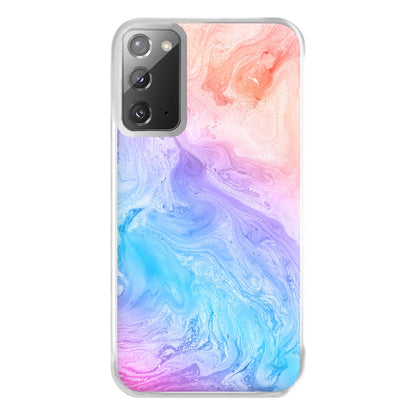 Blue and Peach Marble Phone Case for Galaxy Note 20 Ultra