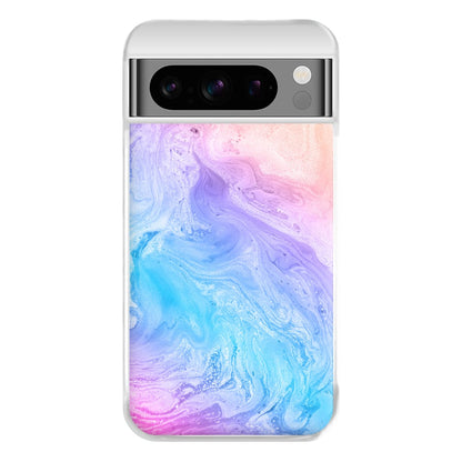 Blue and Peach Marble Phone Case for Google Pixel 8 Pro