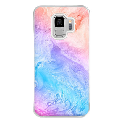 Blue and Peach Marble Phone Case for Galaxy S9 Plus