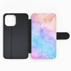Blue and Peach Marble Flip Phone Case