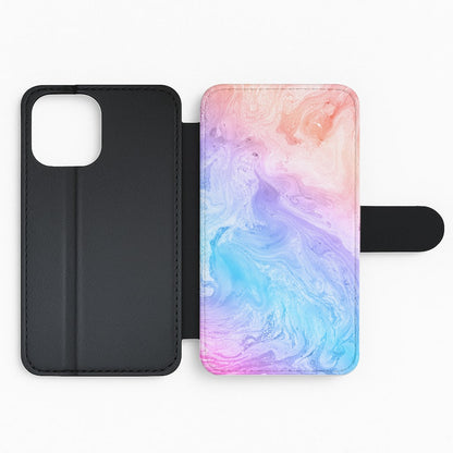 Blue and Peach Marble Flip Phone Case