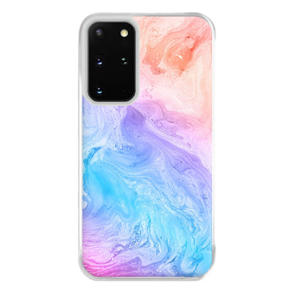 Blue and Peach Marble Phone Case for Galaxy S20 Plus