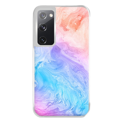 Blue and Peach Marble Phone Case for Galaxy S20FE